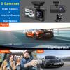 2/3-Kanal WIFI Auto DVR, Hochauflösende 1080P In-Car Dashcam mit drei Kameras, Videoaufzeichnung.