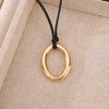 Vintage Runder Hohlanhänger Minimalistische Halskette für Damen Gold Silber Farbe Minimalistischer Schick Vielseitiger Kragen Schmuck