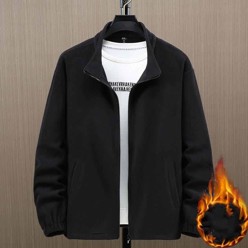 

Флисовая куртка мужская зимняя Thcik теплая флисовая куртка пальто модная повседневная 10XL чёрный