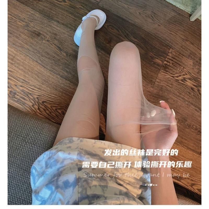 Sexy Sheer Closed Crotch Tearable Pantyhose Erotic Thin Stockings