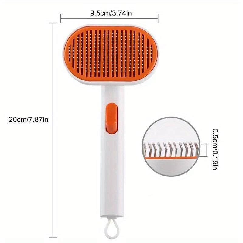 Pet Hair Cleaner Brush, Self Cleaning Brush with Release Button, Pet Massage Self Cleaning Comb, Cat Dog Shedding Comb белый