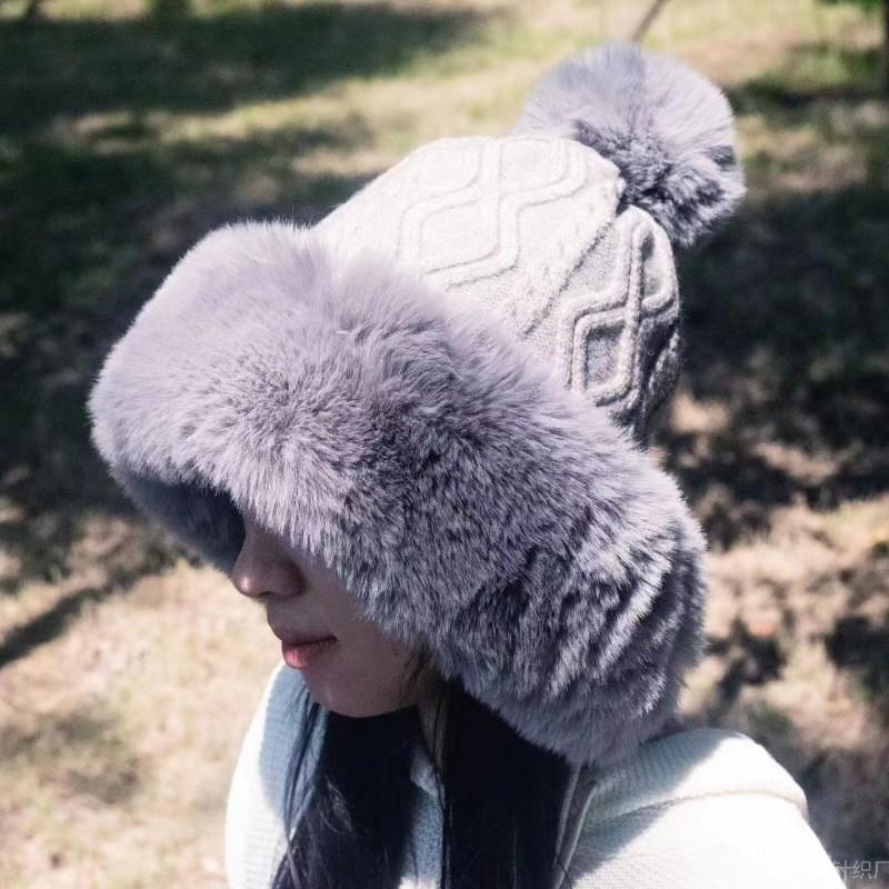 Traditional Style Knitted Hat For Women With Ear Protection And Neck Guard For Winter Cold Weather