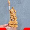 Standing Guan Gong Wood Carving Ornament - 16×9×5.5 for Home Decor