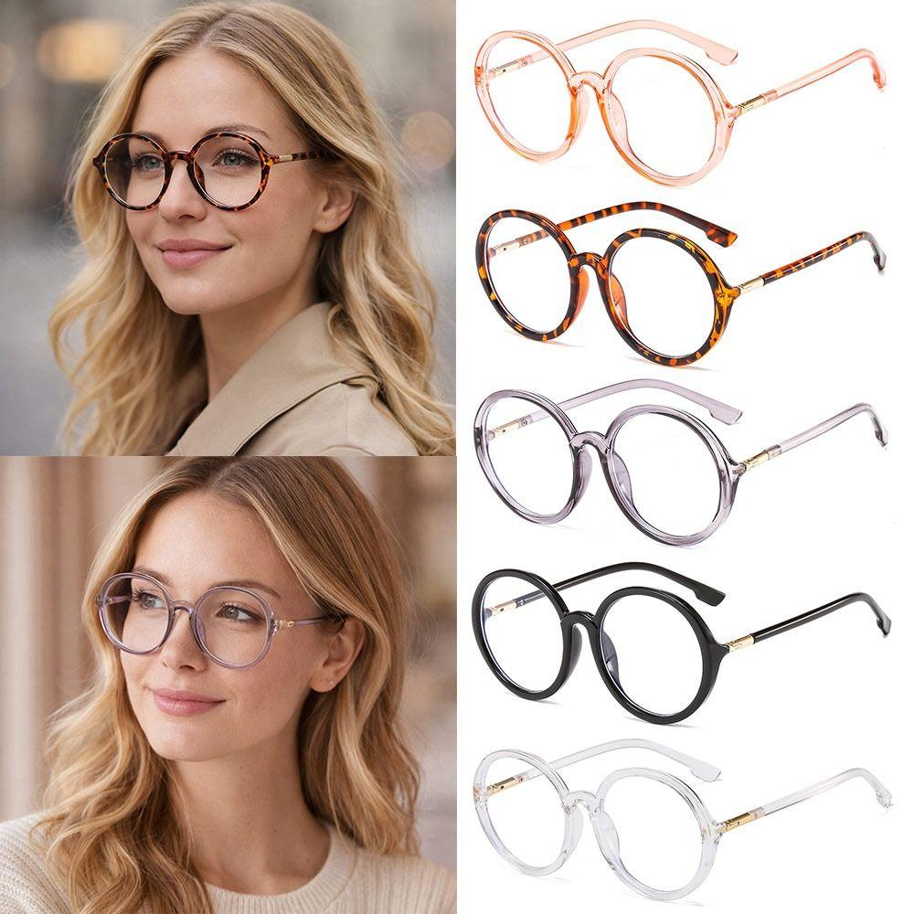 Eye Protection Eyeglasses Round Frame Women Glasses Vintage Anti-Blue Light Glasses  Women