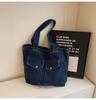 Retro Design Women's Denim Shoulder Bags Large Capacity Ladies Travel Handbags Commuter College Girls Book Tote Shopper Bag