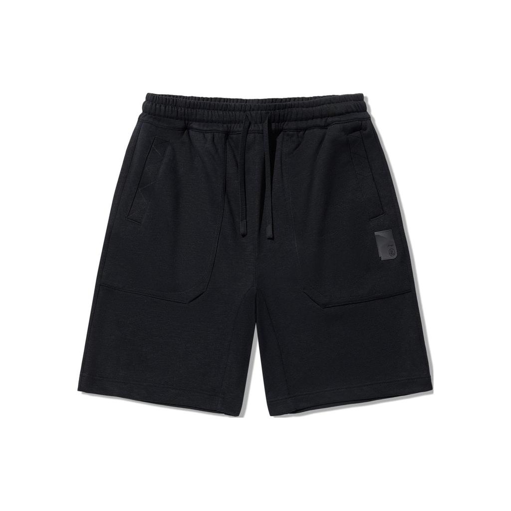 Li Ning X Jackie Chan Collaboration Kung Fu Series Solid Color Breathable Loose Casual Shorts Men shorts Black AKSU147-1