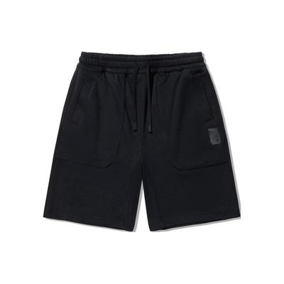 Li Ning X Jackie Chan Collaboration Kung Fu Series Solid Color Breathable Loose Casual Shorts Men Shorts Black AKSU147-1