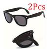 Non-polarized 2PcsMen Fashion Driving Sunglasses Unisex Car Driver Black Lens Eyewear