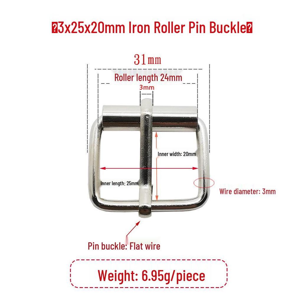 Fivela de Rolo Ajustável de Ferro Prateado para Mochilas e Bolsas