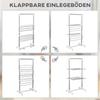Tower Clothes Airer, Extendable Standing Dryer with 3 Levels, Foldable Wings, Casters, 154 cm, White