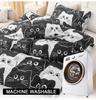 3pcs Cat Print Duvet Cover Set, Soft Skin-Friendly Bedding Set Includes 1 Duvet Cover And 2 Pillowcases