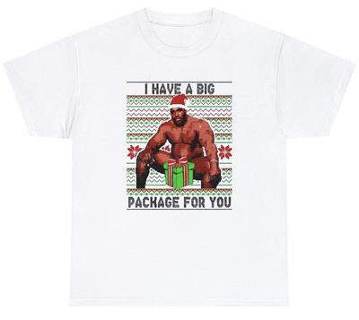 Mens I Have A Big Package For You T Shirt Funny Meme Christmas Barry Wood Tee