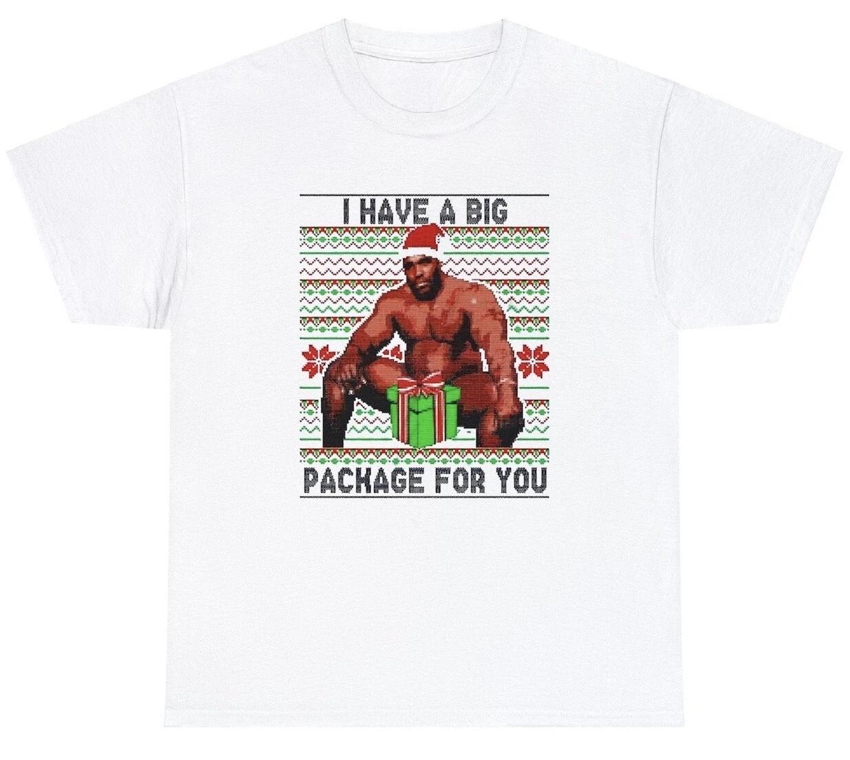 

Mens I Have A Big Package For You T Shirt Funny Meme Christmas Barry Wood Tee 2XL