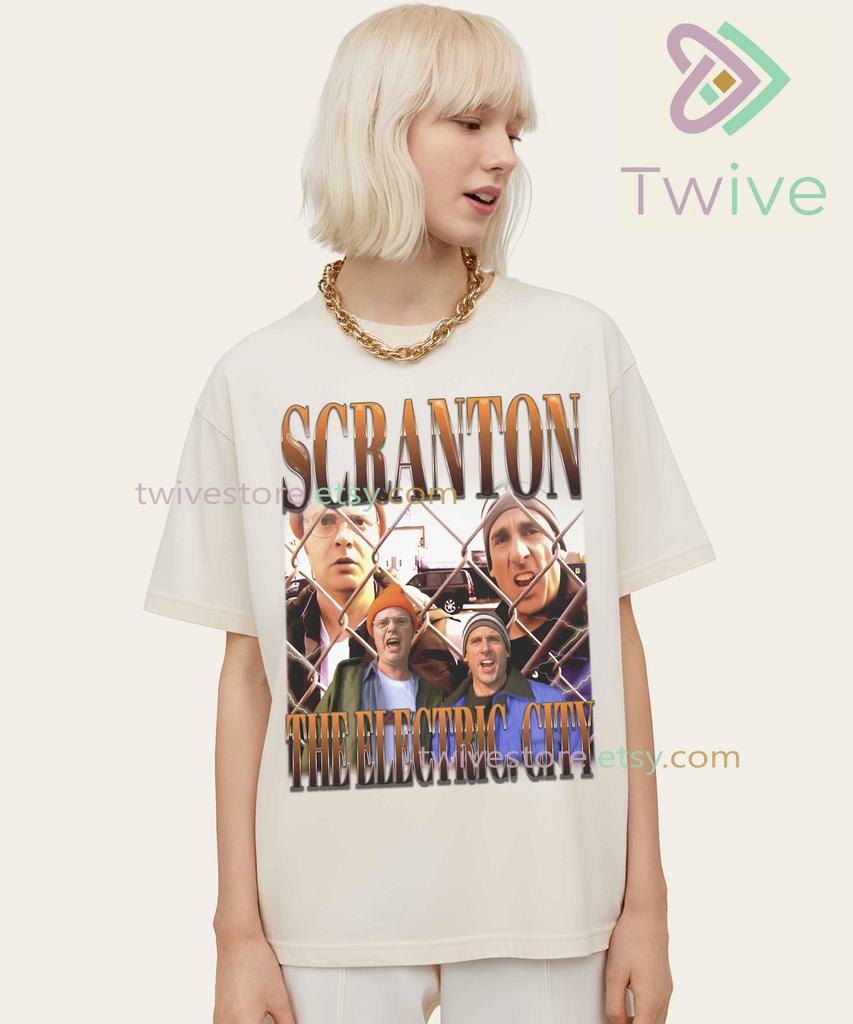 Scranton the Electric City Comfort Colors Shirt, Vintage TV Fan Merch Tee, Retro Gift, Michael Scott Classic, Dwight Schrute Lazy Scranton