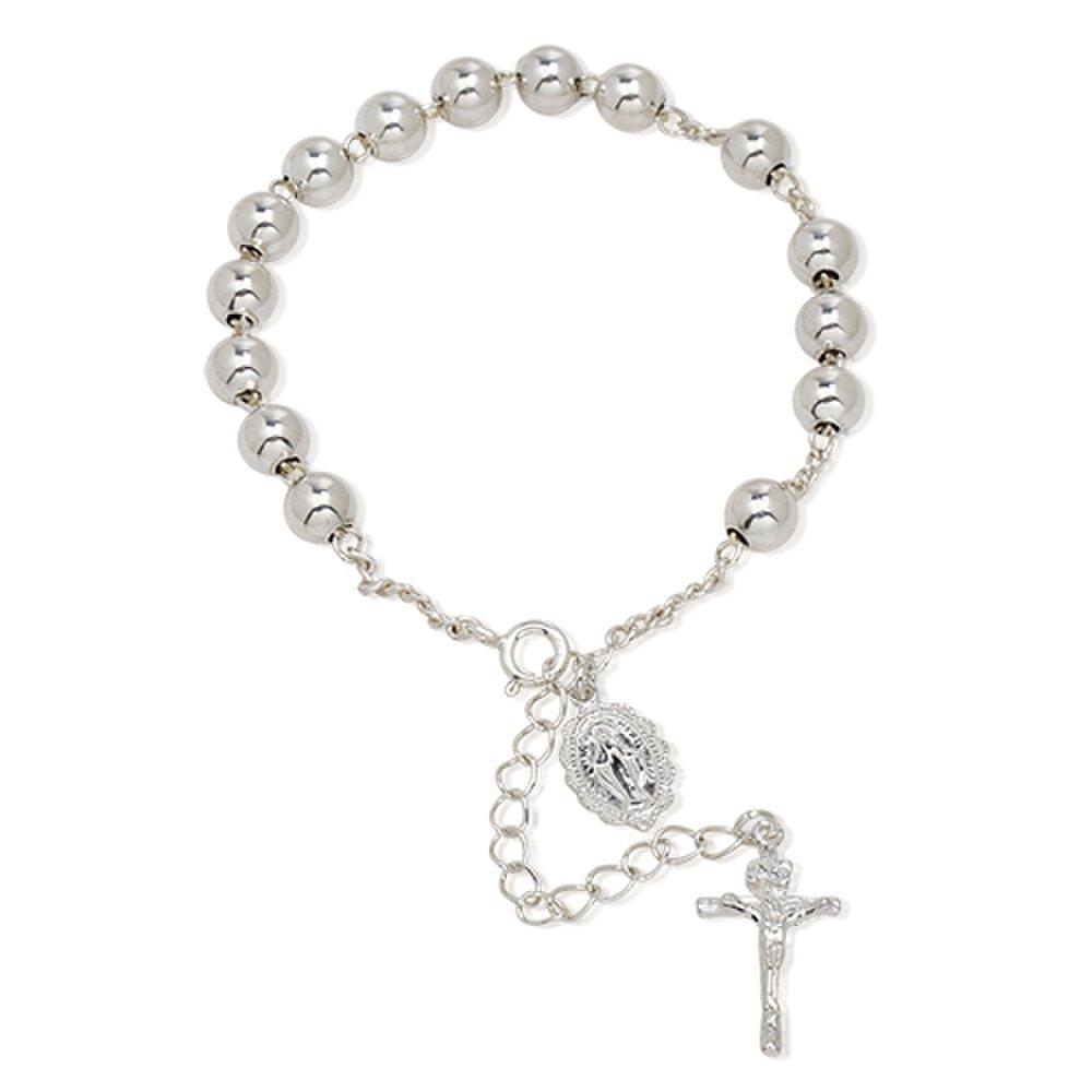 

[Onjewel] Silver Catholic Rosary Bracelet