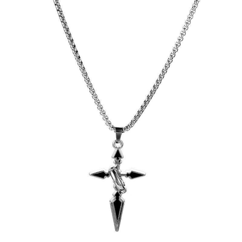 Men's Trendy Cross Pendant Necklace - Versatile Chain Accessory for Boys and Men