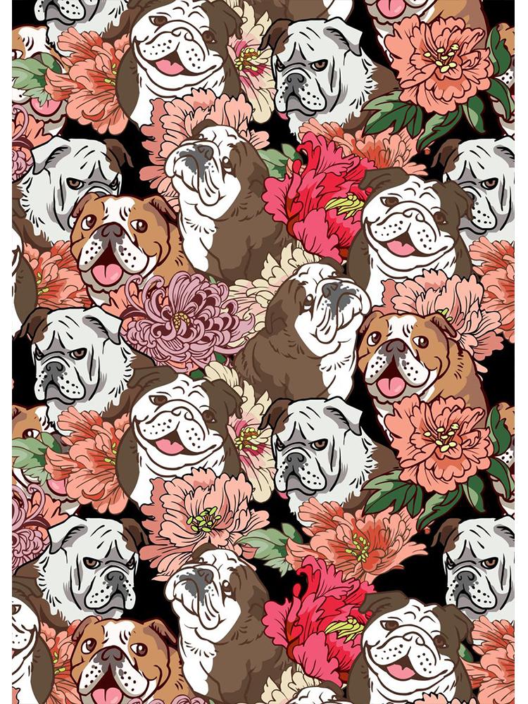 

Скандинавское искусство, красочные цветы, постеры с собаками, картина на холсте, мультяшные животные, цветочные винтажные настенные рисунки для детской комнаты, украшение для дома 21x30cm No Frame