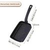 Grey Nonstick Square Frying Pan Non Toxic Granite Coating Heat Proof Handle For Breakfast Cooking Kitchen Use