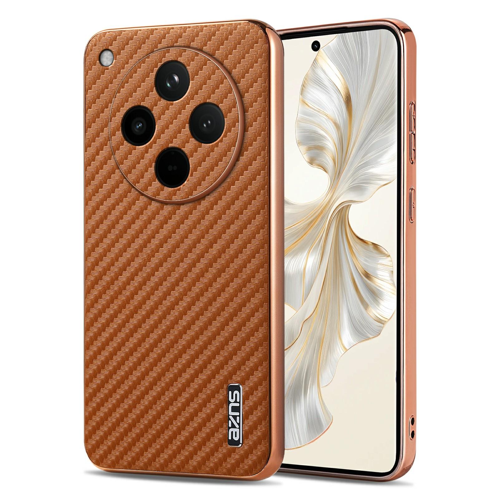 

AZNS For Oppo Find X8s+ 5G Case Electroplating Carbon Fiber Texture PU + TPU Phone Cover B