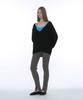 PARTIMENTO WOMEN Pwc Oversized Deep V-Neck Knit Top_Black