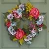 Zhongran Spring Peony Small Daisy Wreath Wreath Wall Decoration Home Silk Flower Dead Branch Decoration Wreath Door Hanging Props