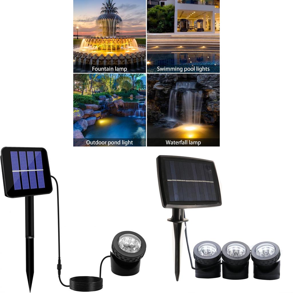 Outdoor Solar Spotlights For Pool Landscape Garden Ip65 Waterproof Led Light For Backyard Decor