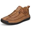 New Bestseller Plus Size Hand-stitched Microfiber Leather Men's Non-slip Mid-top Casual Shoes