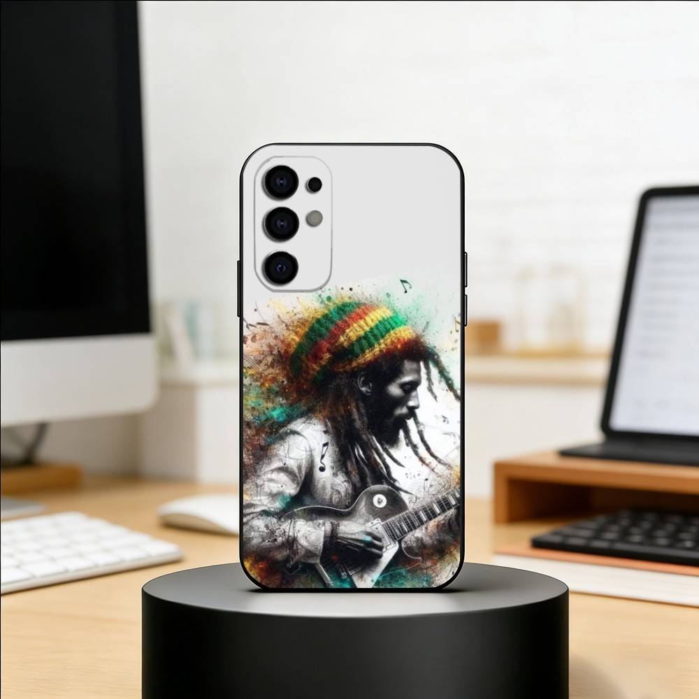 J-Jamaica Bob M-Marley Lion Phone Case For Samsung S25,S24,S21,S22,S23,S30,Ultra,S20,Plus,Fe,Lite,Note,10,Black Cover