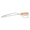 Log Tongs Beech Wood Handle Stainless Steel Clamp High Temperature Resistance Fire Tong for Outdoor 