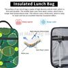 Tennis Rackets and Balls Print Insulated Lunch Bag Reusable Portable Waterproof Lunch Box Cooler Thermal Bento Tote for Sports