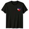 T-shirt Homme Femme Unisexe Forme de Cœur Drapeau des Philippines Pays