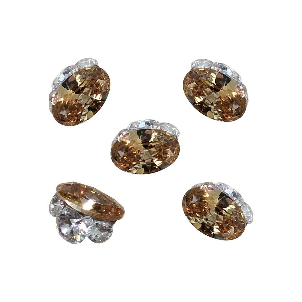 Champagne Bottomless Tray Zircon Nail Art Accessories - Super Flash Heart Dove Egg Stacked Drill Ball.