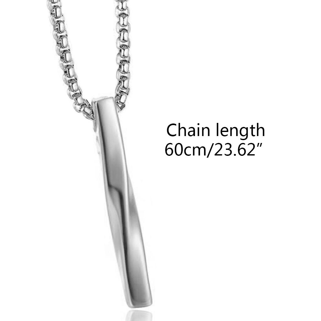Hip Hop Spiral Vertical Bar Pendant Necklace Minimalist Jewelry Charm for Unisex