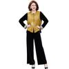 Elegant Spring Suit: New Chinese Style Vest & Gold Velvet Three-Piece for Middle-Aged and Elderly
