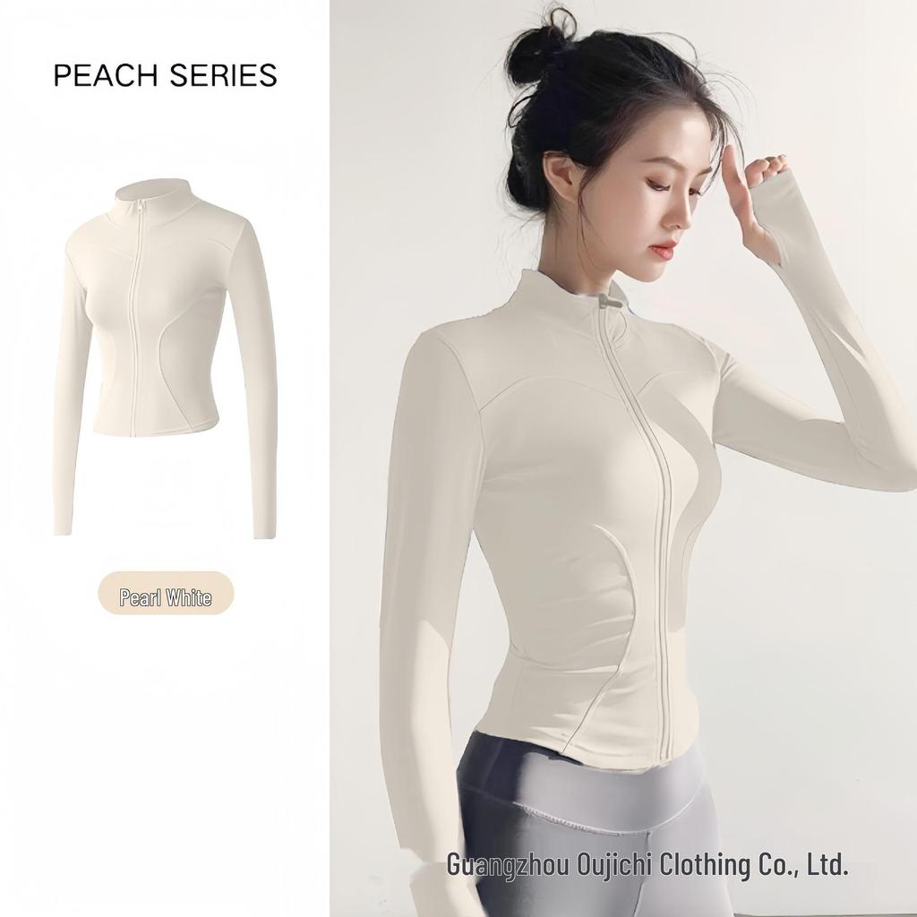 Autumn & Winter Women's Zipper Slim-Fit Yoga Top: Butt-Lifting, Body-Shaping, Sun Protection & Quick-Drying