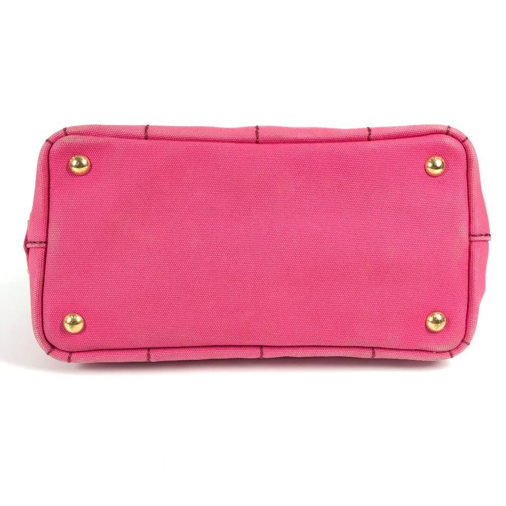 PRADA Canapa Tote Bag 2WAY Bag Shoulder Bag Crossbody Hand Bag Canvas pink