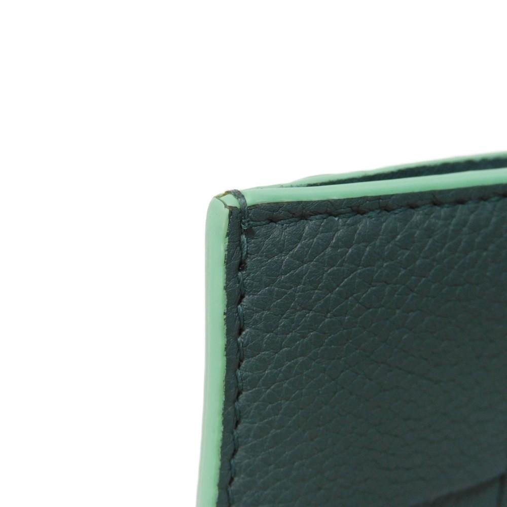 Used 11897 Cassette Credit Card Holder 7946 Inkwell RFID Maxi Intrecciato Light Green Men's from Japan AUTHENTIC