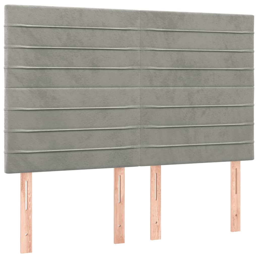 Vidaxl Letto Continentale Con Materasso, Grigio Chiaro, 140X190Cm, Velluto