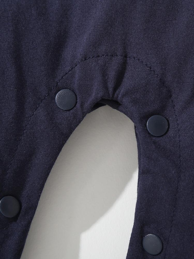 Set due pezzi estivo per neonato maschio, uniforme blu navy, con cappellino
