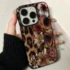 Leopard Print Elegant Lily Flower Pattern Phone Case For IPhone 16 14 13 12 11 15 17 Pro Max 15 Plus 16E 17 Air Hard Cover Shell