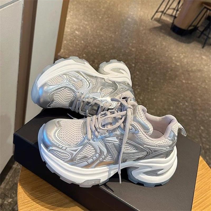 Women's 2025 Summer Thick-Soled Mesh Platform Sneakers - Breathable, Casual, Sports Style