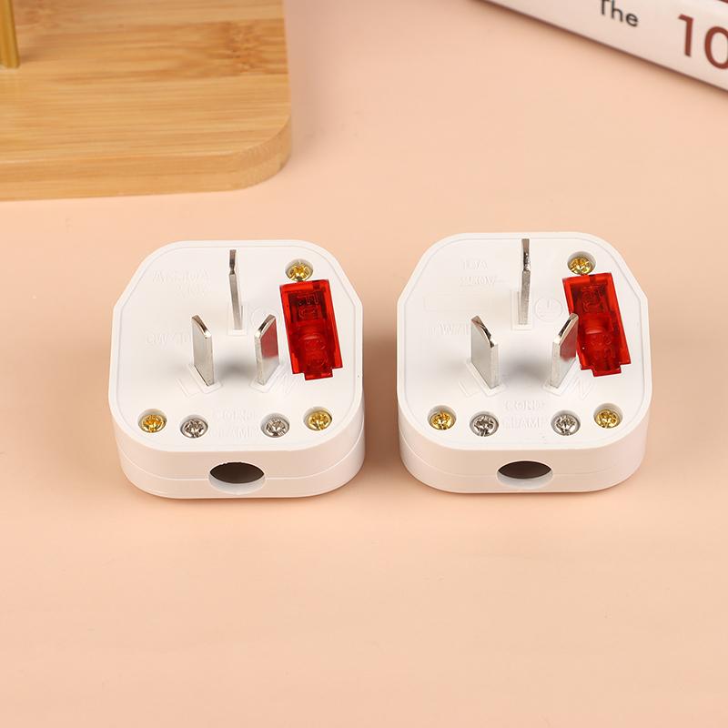 China Standard 16A/10A 250V Three-pole Power Plug Detachable Rewireable Power Socket Connector Outlet With Switch & LED Light