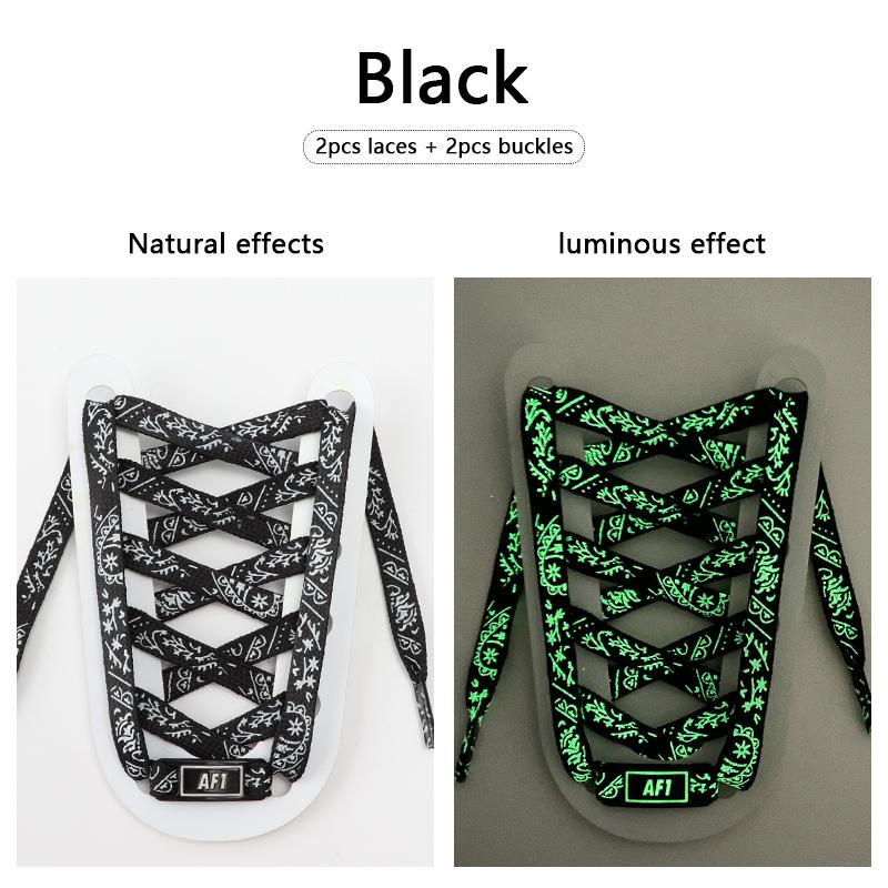 Flat Luminous Shoelace Fluorescent Shoelaces for Sneakers Glow In The Dark Night Shoe Laces for AF1 Shoestrings Buckle Decoratio