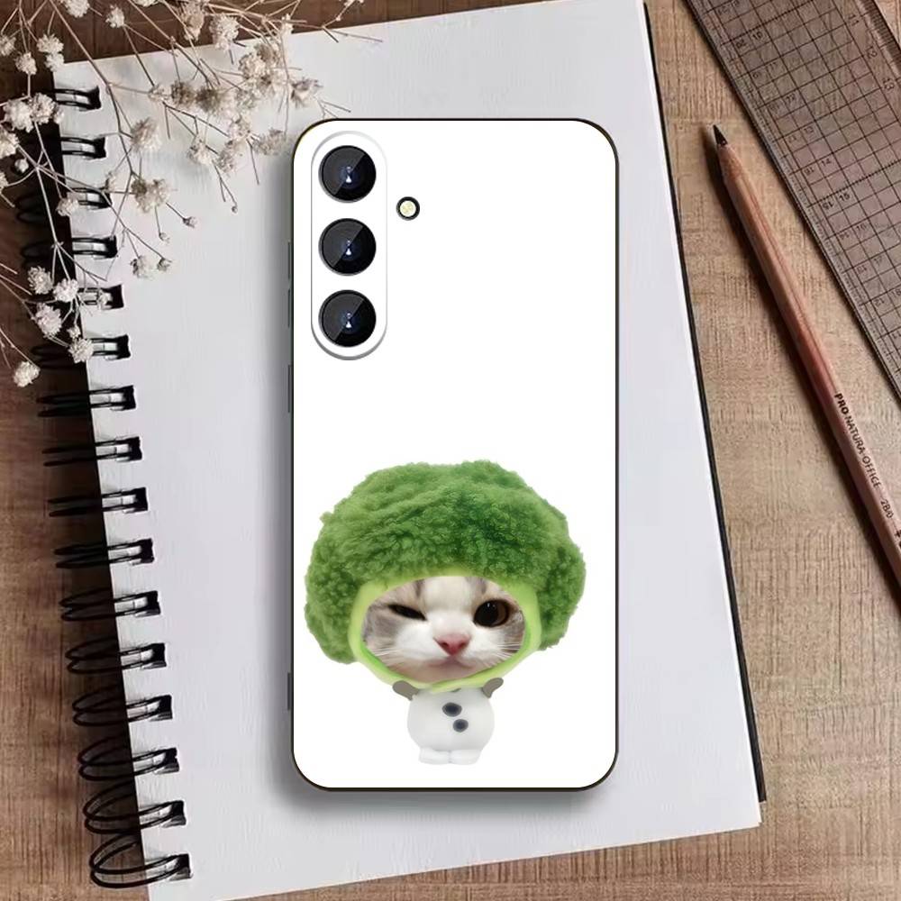 Goofy Cats Big Eyes Phone Case For Samsung Galaxy A73,21,22,32,71,53,52,51,80,5G Soft Black Cover