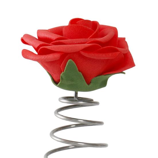 Alla hjärtans dag-trädknäppning Röd rosträdknäppning med spiraltrådbas Romantisk rosdekoration för miniträddekoration Högtidsfest Heminredning