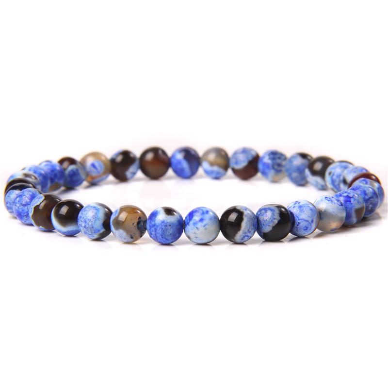 Bracelet en pierre naturelle pour femme: Œil de chat, aventurine verte, pierre volcanique, lapis-lazuli, perles, 6 mm