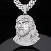 Fully Studded Zircon Portrait Pendant Necklace