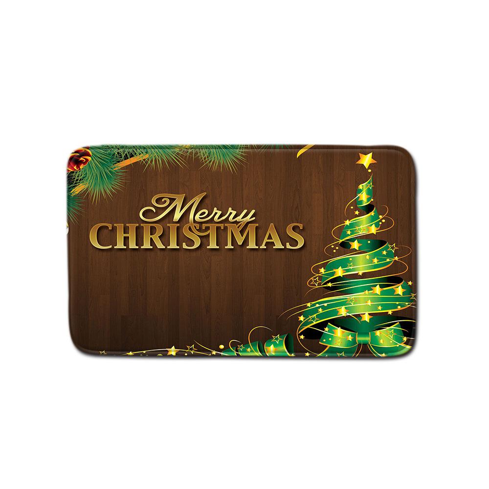 Christmas Household Bathroom Shower Curtain Four-Piece Bathroom Non-Slip Door Mat Bedroom Living Room Floor Mat Carpet