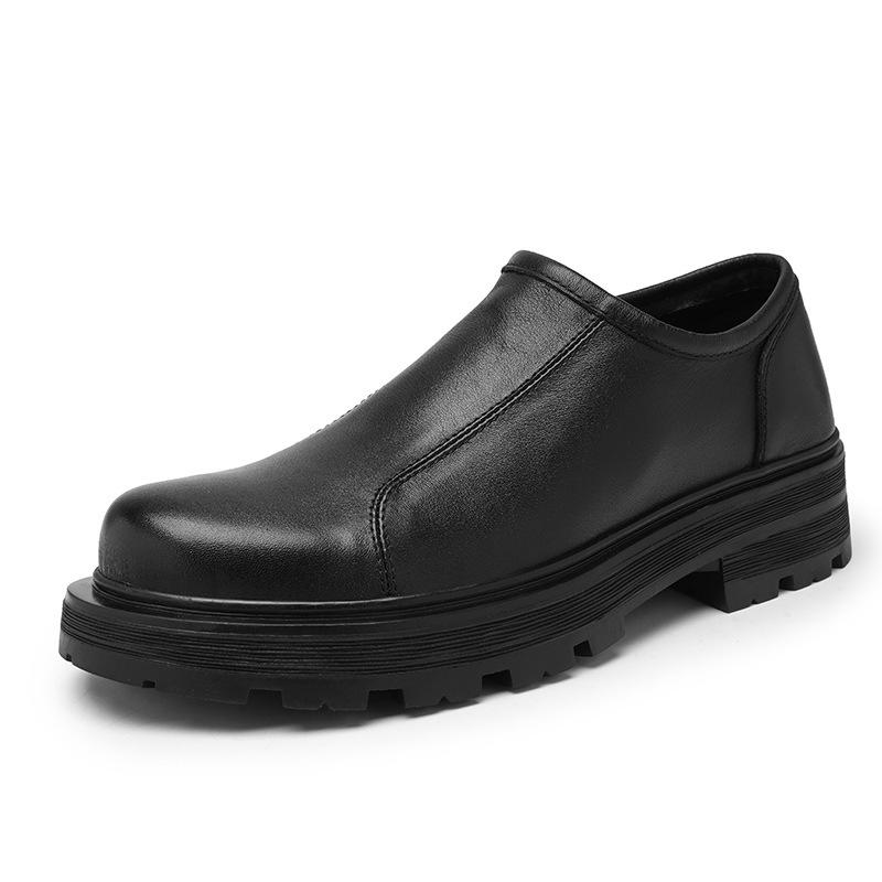 2025 Spring Clearance New Platform Men's Shoes Retro Simple Foot Cover Idle First Layer Cowhide Leather Shoes Lazy Casual Shoes