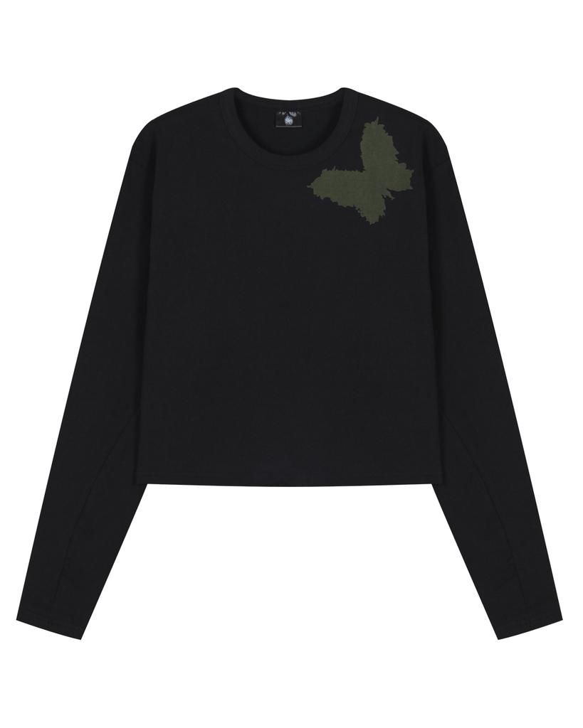 Heojin Butterfly Crop Long Sleeve_Black (Thumb Hole)